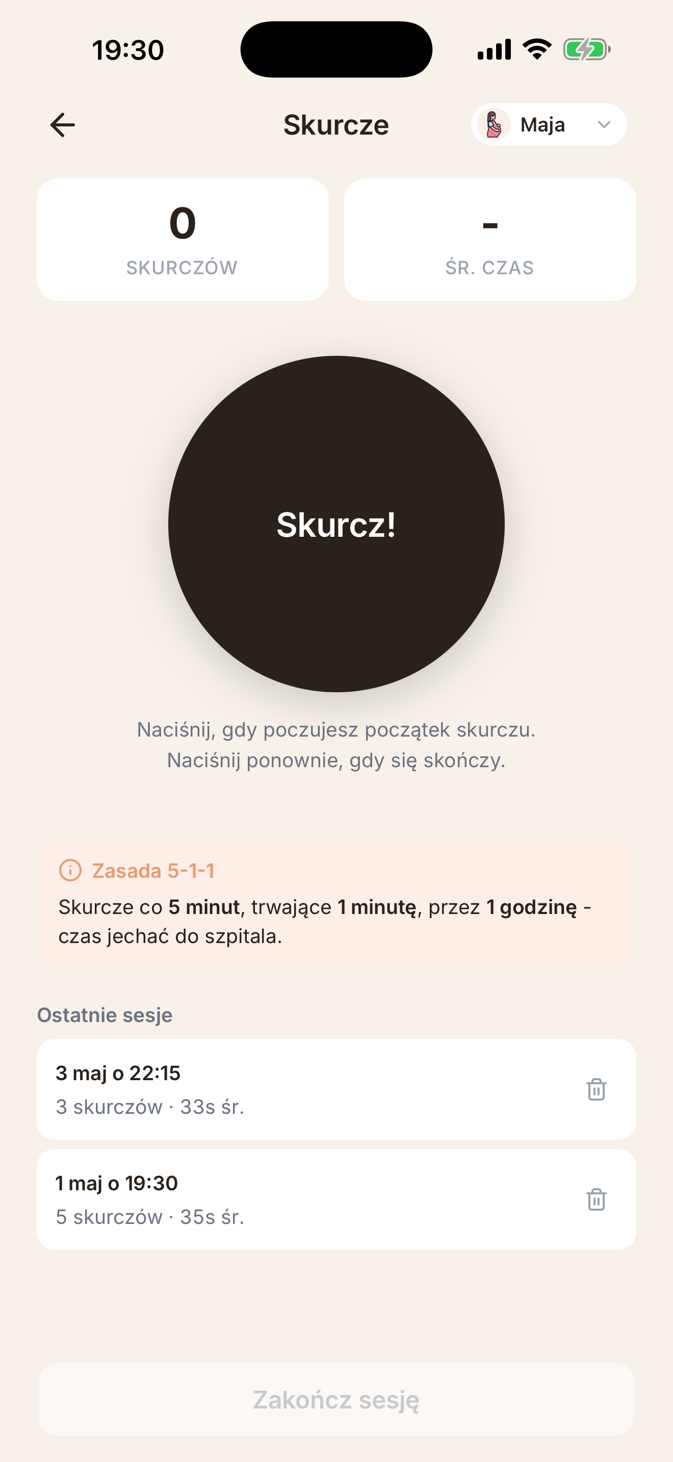Timer skurczów