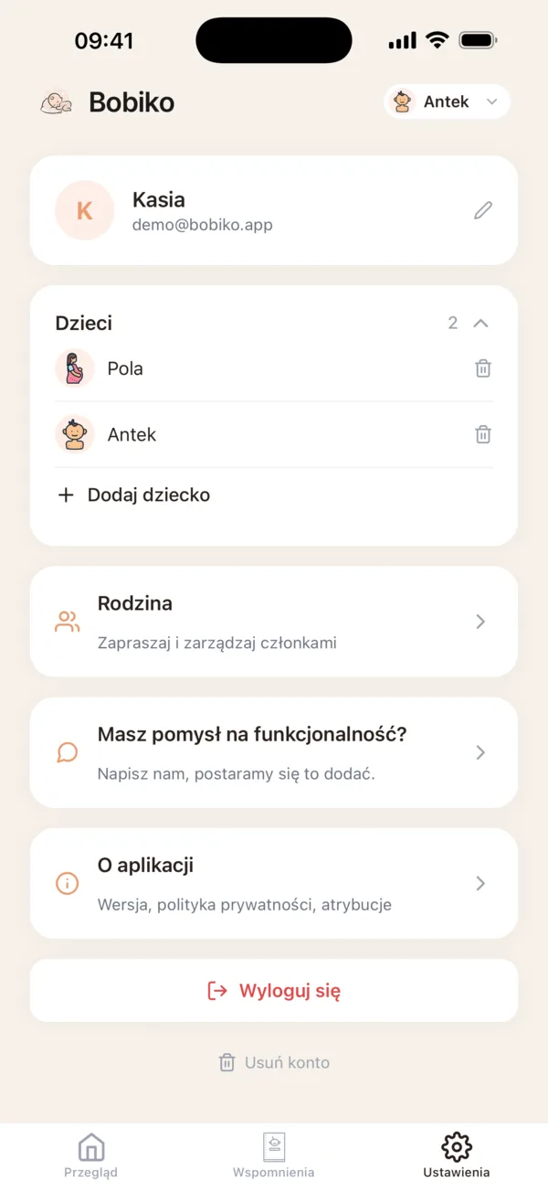 Rodzina i ustawienia